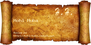 Hohl Huba névjegykártya